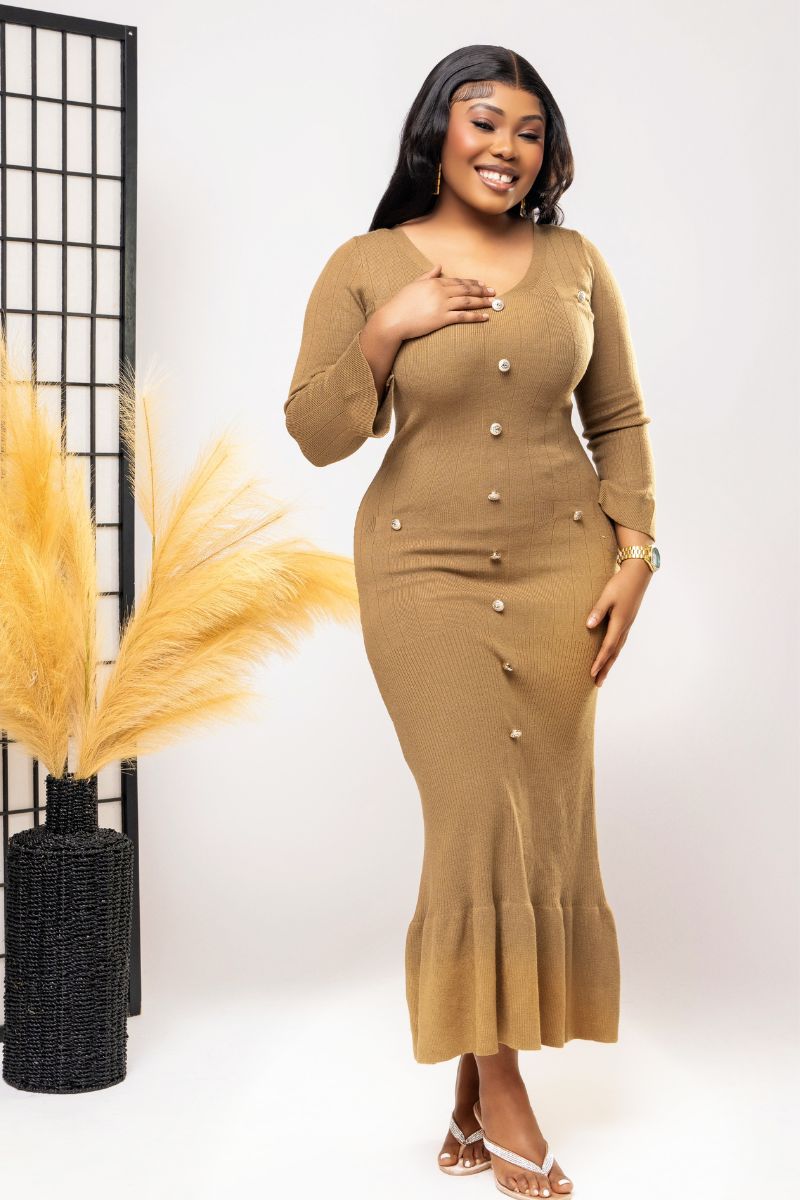 LUXE KNIT FLARE DRESS – KIMORKINGDOM